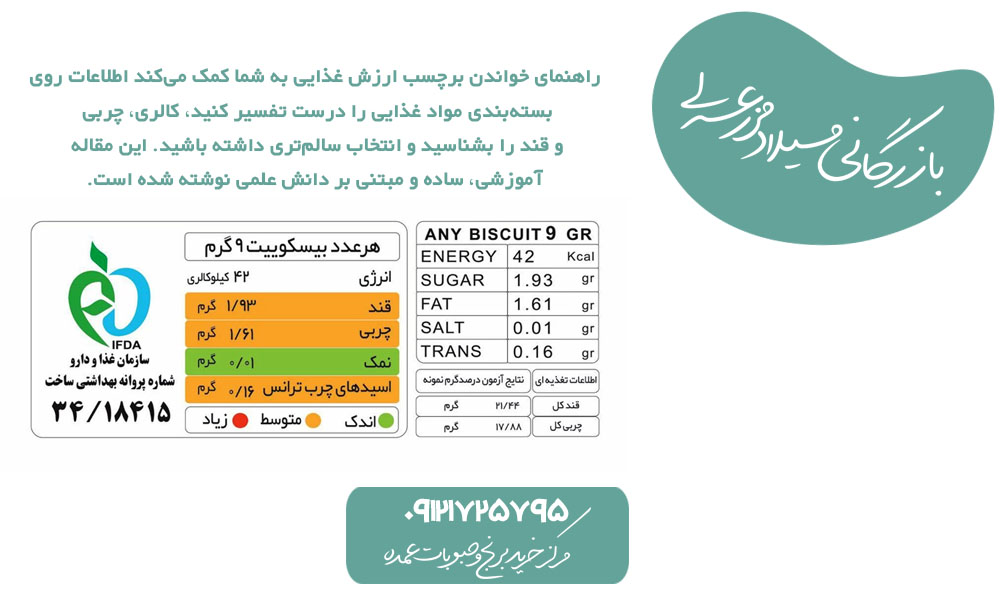 برچسب روی مواد غذایی
